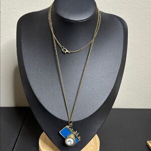 Vintage Style Camera Pendant Photography Photographer Long Necklace